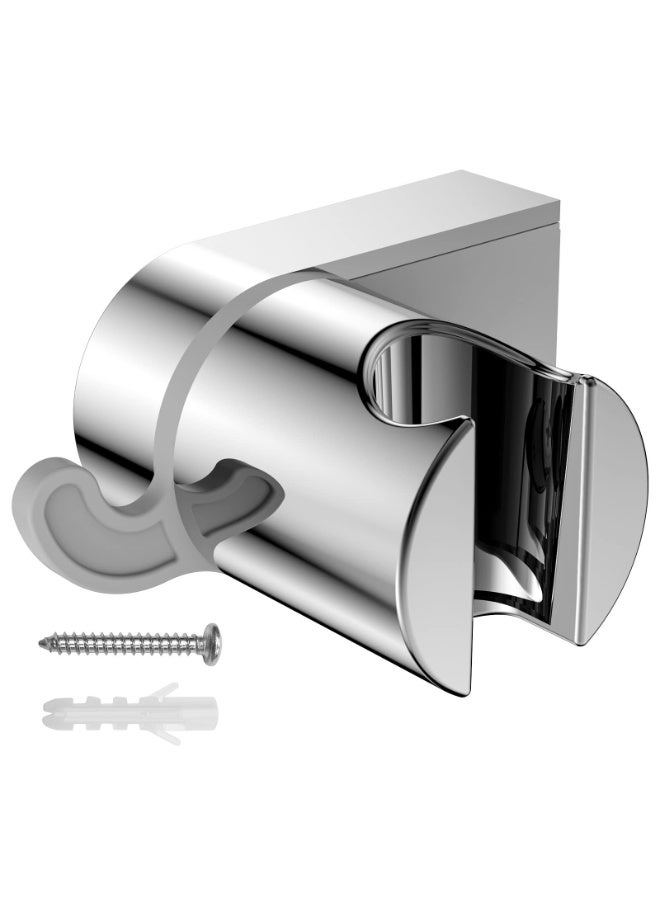 KISSUN Shower Head Holder - Shower Head Holder with Mounting Material, Shower Holder with Screws, Chrome, Compatible with Most Shower Head Shower Hose - Image 1